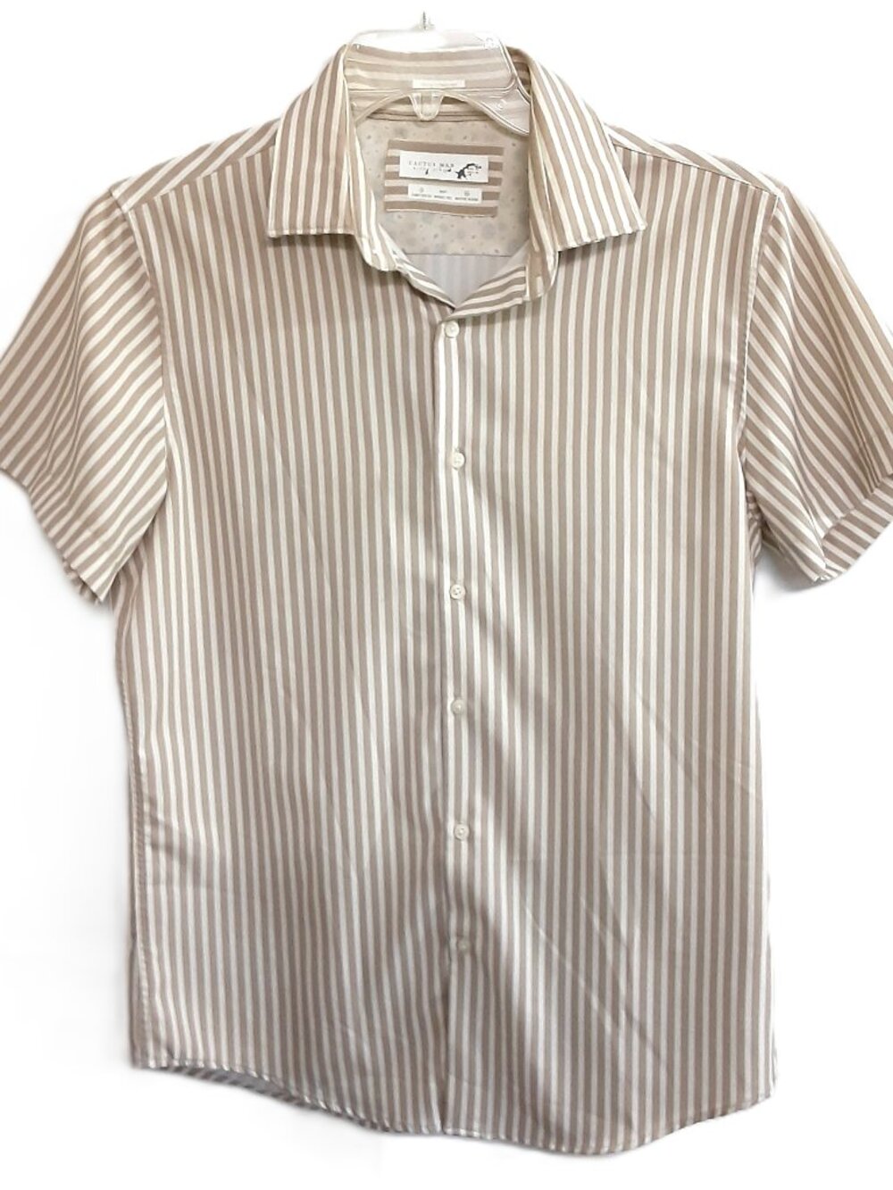 Cactus Man Mens Shirt Size SMALL Striped Short Sleeve Button up Moisture Wicking